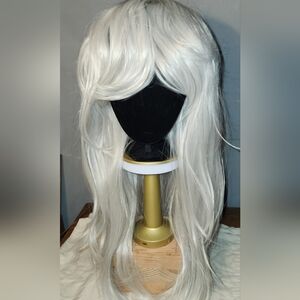 Luxe High-end Birch Silver/White Long Wig W/ Bangs